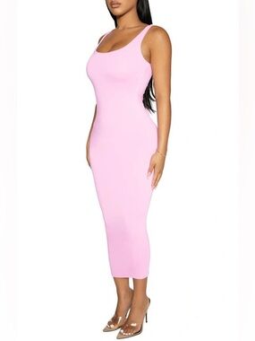 Naked Wardrobe Hourglass Midi Dress - NWT - M - Pink Frosting